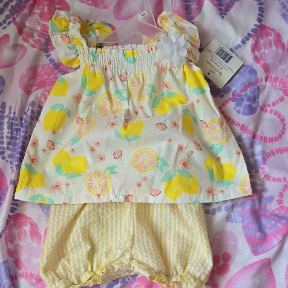 Lemon Print Kids Matching Set - Picture 1 of 6
